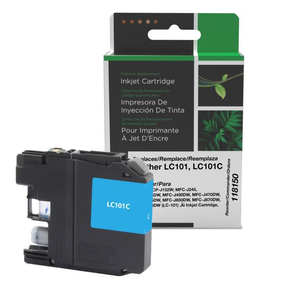 Toner Cartridge Store | Clover Imaging Non-OEM New Cyan Ink Cartridge for Brother LC101