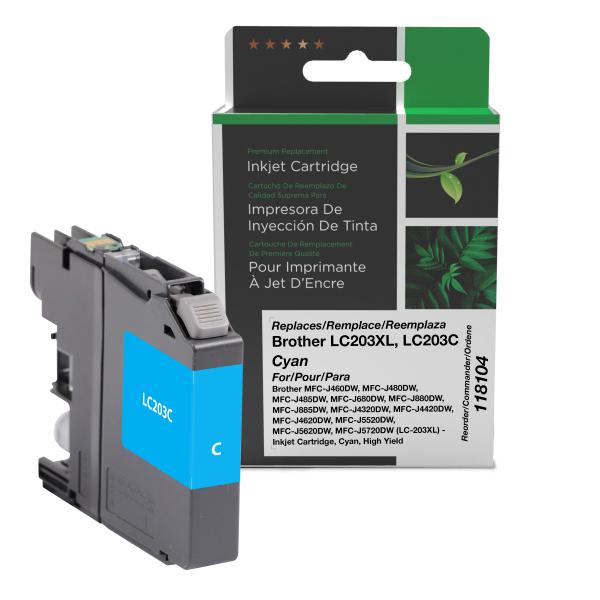 Clover Imaging Remanufactured High Yield Cyan Ink Cartridge for Brother LC203XL