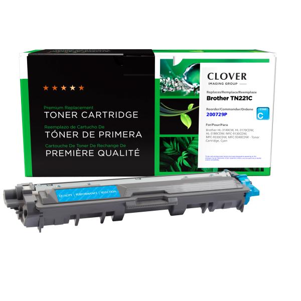 Toner Cartridge Store | Clover Imaging Remanufactured Cyan Toner Cartridge for Brother TN221