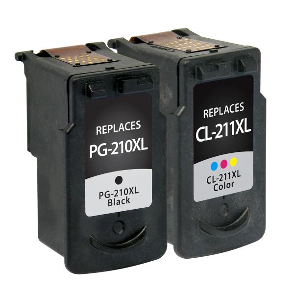 Clover Imaging Remanufactured High Yield Black, Color Ink Cartridges for Canon PG-210XL/CL-211XL (2973B048) 2-Pack