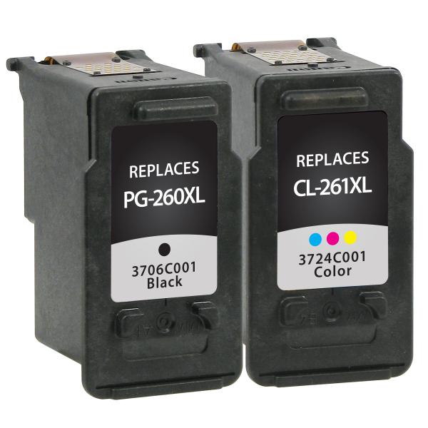 Clover Imaging Remanufactured High Yield Black, Color Ink Cartridges for Canon PG-260XL/CL-261XL (3706C005) 2-Pack