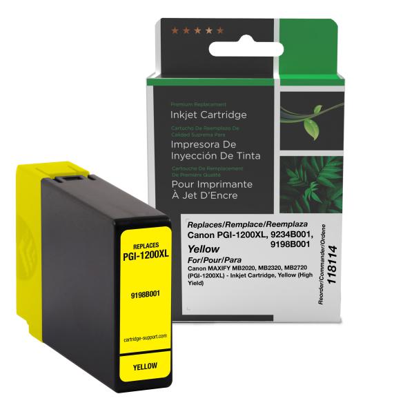 Toner Cartridge Store | Clover Imaging Non-OEM New High Yield Yellow Ink Cartridge for Canon PGI-1200XL (9234B001/9198B001)