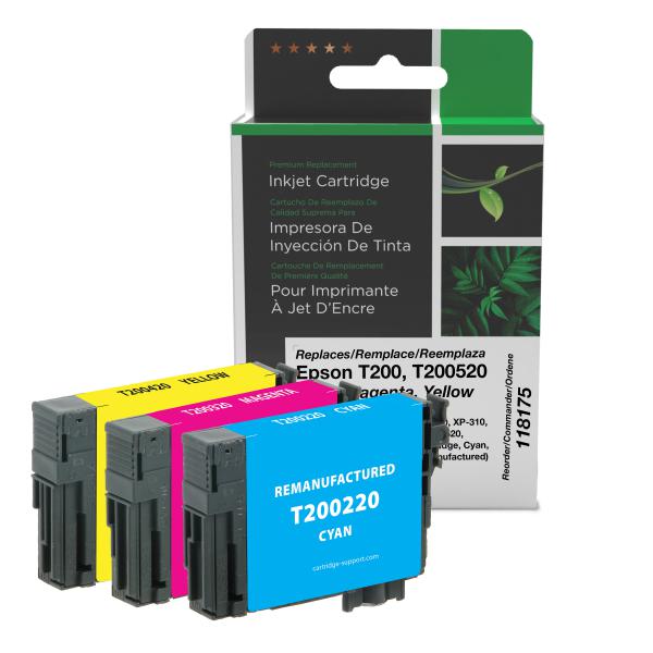 Toner Cartridge Store | Clover Imaging Remanufactured Cyan, Magenta, Yellow Ink Cartridges for Epson T200 3-Pack