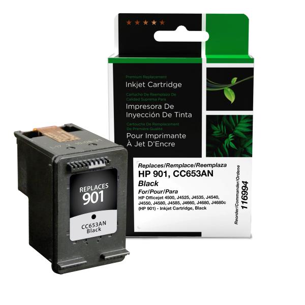 Toner Cartridge Store | Clover Imaging Remanufactured Black Ink Cartridge for HP 901 (CC653AN)