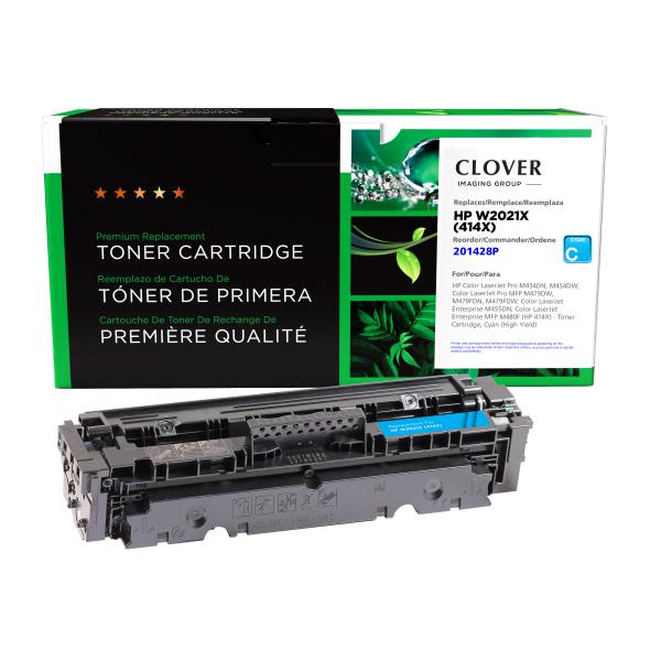 Clover Imaging Remanufactured High Yield Cyan Toner Cartridge for HP 414X (W2021X)