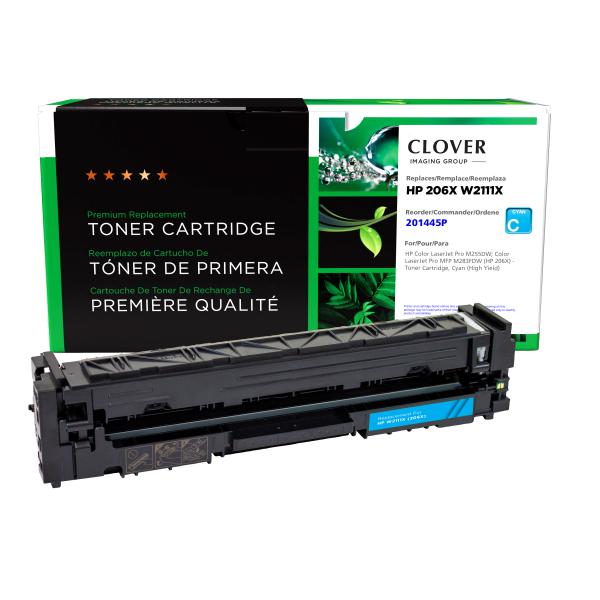 Clover Imaging Remanufactured High Yield Cyan Toner Cartridge for HP 206X (W2111X)