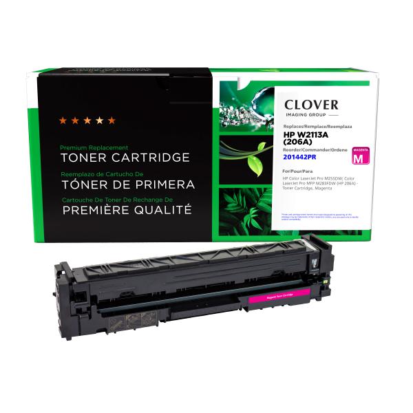 Clover Imaging Remanufactured Magenta Toner Cartridge (Reused OEM Chip) for HP 206A (W2113A)