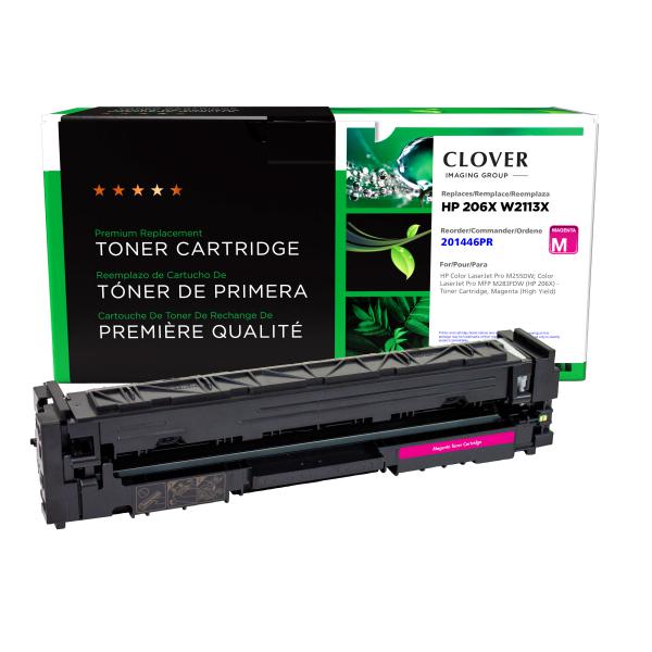 Clover Imaging Remanufactured High Yield Magenta Toner Cartridge (Reused OEM Chip) for HP 206X (W2113X)