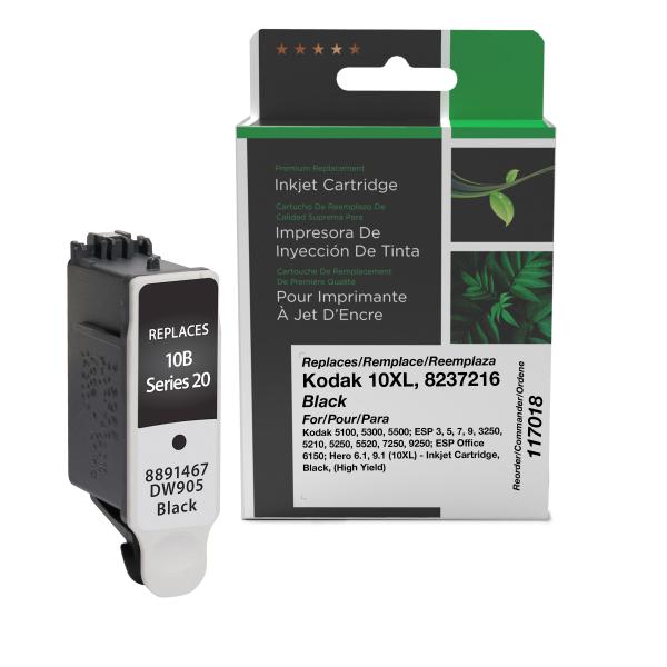 Clover Imaging Remanufactured High Yield Black Ink Cartridge for Kodak 8237216 (10XL)