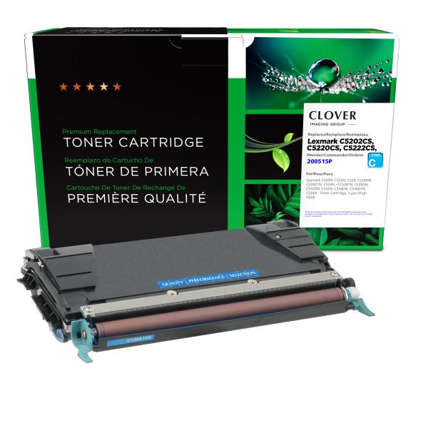 Clover Imaging Remanufactured High Yield Cyan Toner Cartridge for Lexmark C520/C522/C524/C534