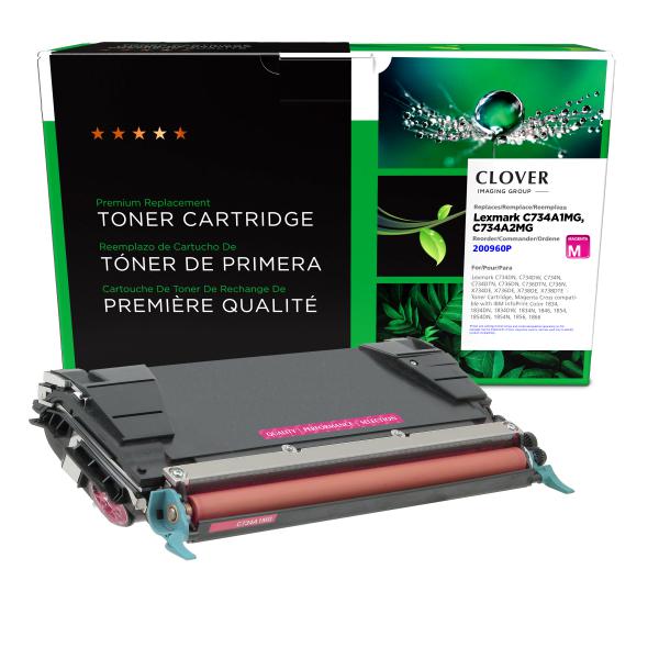 Clover Imaging Remanufactured Magenta Toner Cartridge for Lexmark C734/C736/X734